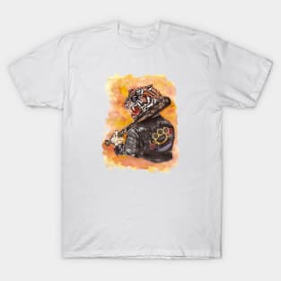 Cool daring brutal tiger print made in graphics and watercolor T-Shirt